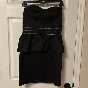 Black strapless dress